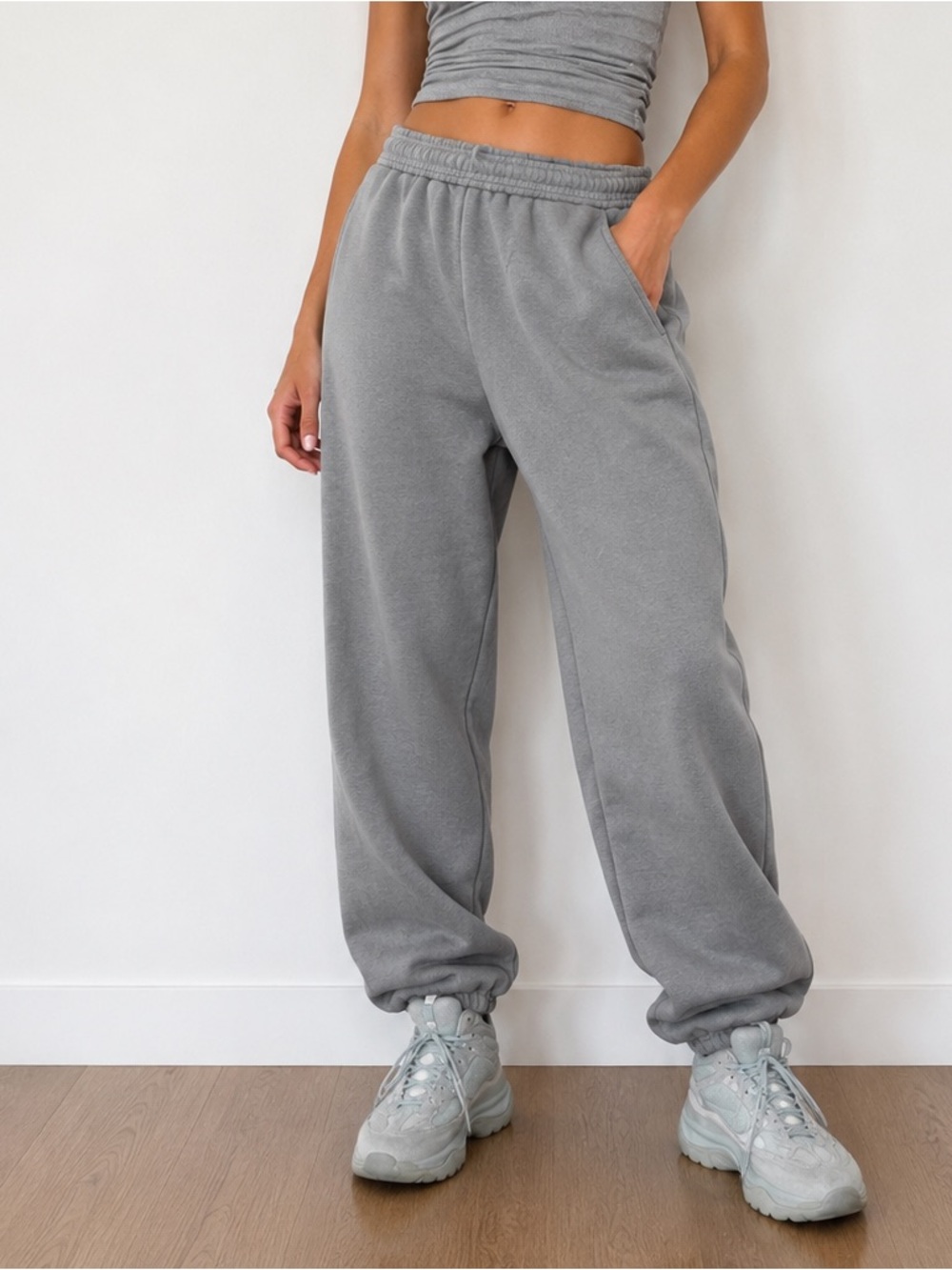 SKIMS Terry Fleece Relaxed Jogger in Pacific color